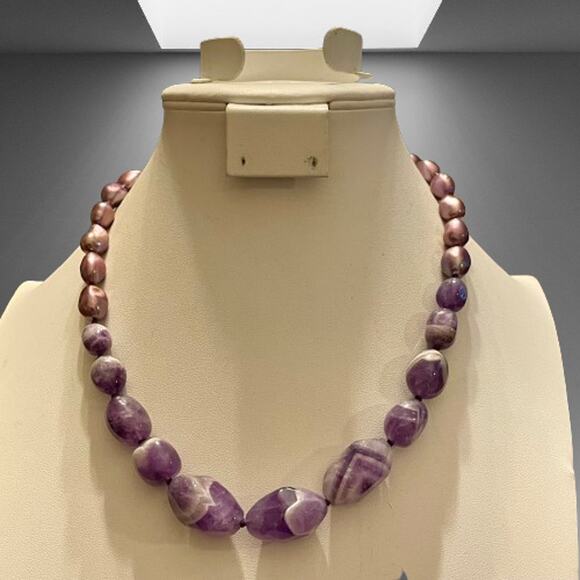 Coldwater Creek Jewelry - Coldwater Creek Amethyst & Freshwater Pearl Necklace